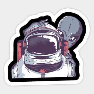 Astronaut Alien In Space Sticker